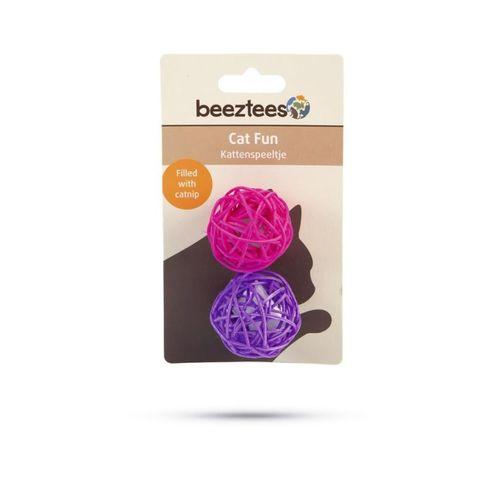 Beeztees Kedi Topu, Ratan ve Kediotlu, 2 Adet, 4cm