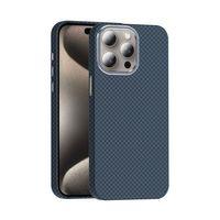 Apple iPhone 15 Pro Kılıf M-safe Şarj Özellikli Karbon Fiber Görünümlü Zore Gros Kapak
