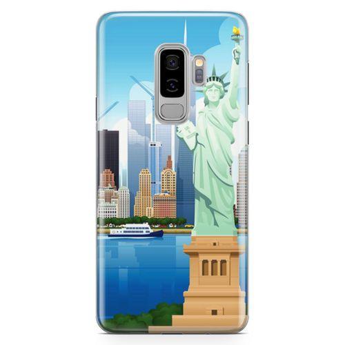 Samsung Galaxy S9 Plus Kılıf Özgürlük Heykeli Newyork Arka Kapak Koruma Desenli Full Koruyucu