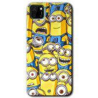 Huawei Y5P Kılıf HD Desen Baskılı Arka Kapak + Temperli Cam - Minion Ordusu