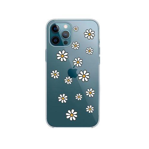 iPhone 12 Pro Papatya Şelalesi Desenli Premium Şeffaf Silikon Kılıf