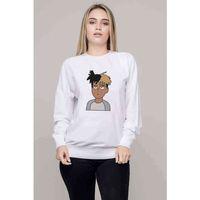 Anime Xxtentecion Baskılı Beyaz Kadın Sweatshirt