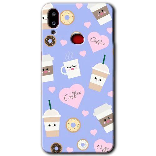 Samsung Galaxy A10s Kılıf Baskılı Kapak - Coffee Cake +Tam Kaplayan Mat Seramik