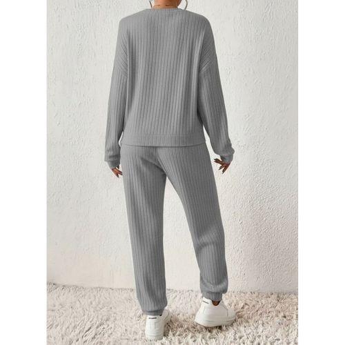 Kadın Uzun Kollu V Yakalı Kaşkorse Bluz Ve Pantolon Ikili Takım