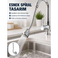 Çok Fonksiyonlu Musluk Uzatma Atı 360° Hareketli Krom Musluk Başlığı