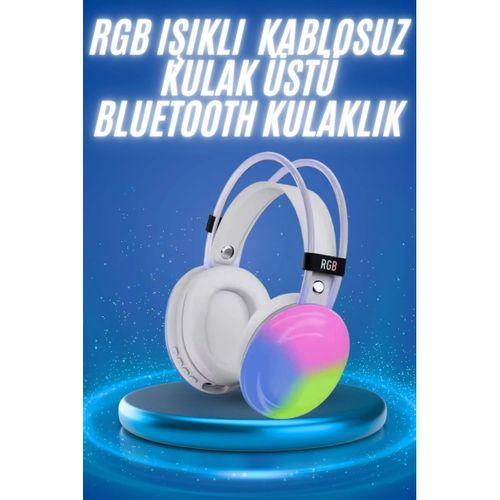 Rgb Işıklı Yüksek Ses Kaliteli Kablosuz Kulak Üstü Bluetooth Kulaklık