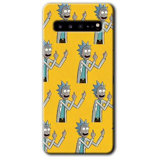 MRCİLETİSİM MRCİLETİSİM Samsung Galaxy S10 Plus Kılıf HD Desen Baskılı Arka Kapak + Temperli Cam - Rick Felsefesi