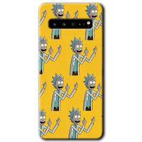 MRCİLETİSİM MRCİLETİSİM Samsung Galaxy S10 Plus Kılıf HD Desen Baskılı Arka Kapak + Temperli Cam - Rick Felsefesi