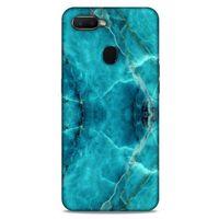 Mermer Desenli (13) Tema Silikon Kap Turkuaz Oppo Ax7 Kılıf