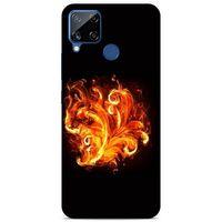 Lopard Oppo Realme C15 Uyumlu Kılıf FireX (22) Tam Koruma Kılıfı Ateş Buket