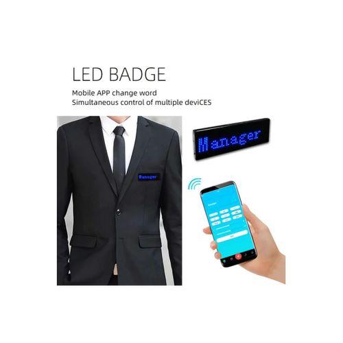 Matrix Kayan Led Yaka Rozeti Mobil Kontrollü Dijital Etiket 9×3cm