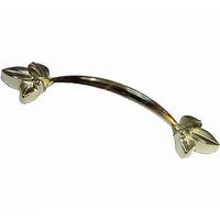 Dekoratif Zamak Yaprak Kulp - 96mm, Sarı, 1 Adet