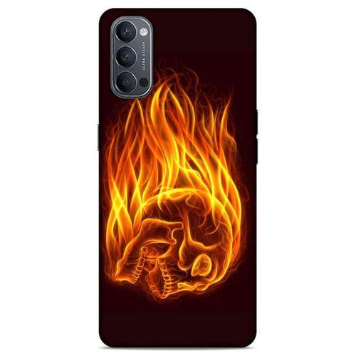 Lopard Oppo Reno 4 Uyumlu Kılıf FireX (50) Shockproof Kılıf İskelet Kafa