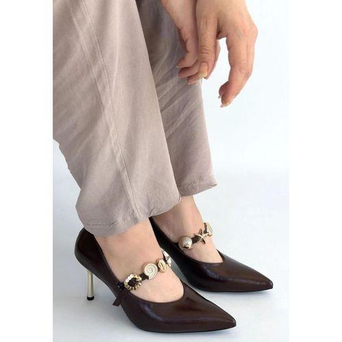 Conne Kahverengi Cilt Stiletto Ayakkabı