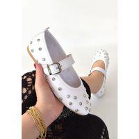 Ritta Beyaz Cilt Kemerli Babet Ayakkabı