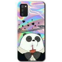 Potkal Hediye Fabrikası Samsung Galaxy A03s Kılıf HD Desen Baskılı Arka Kapak - Milkshake Panda