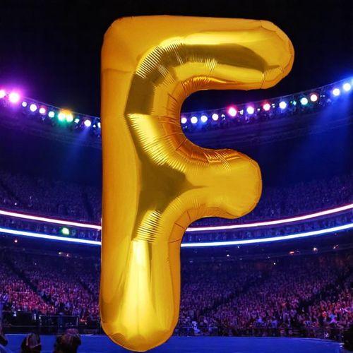 VIP YÜKSEK KALİTE 1 METRE GOLD F HARFİ FOLYO BALON GOLD F HARF BALON HELYUM GAZINA UÇAN BALONA UYGUN