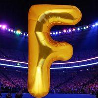 VIP YÜKSEK KALİTE 1 METRE GOLD F HARFİ FOLYO BALON GOLD F HARF BALON HELYUM GAZINA UÇAN BALONA UYGUN