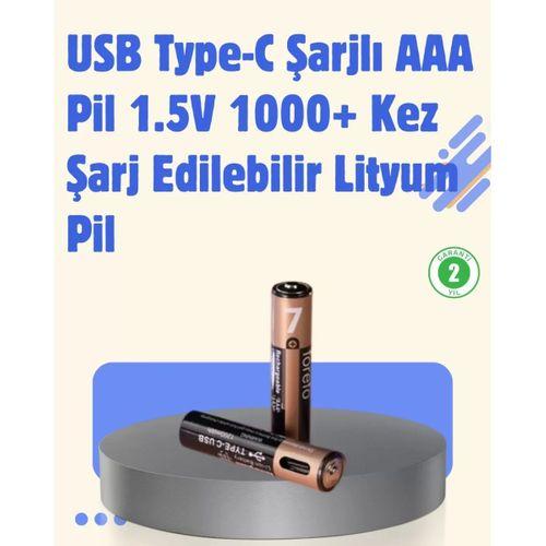 Usb Type-c Şarjlı Aaa Lityum Pil | 1.5v Sabit Voltaj, 1000+ Şarj Döngüsü İle Uzun Ömür