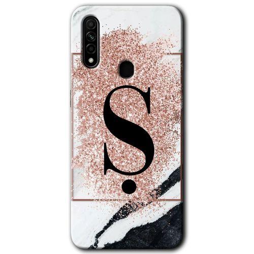 OPPO Oppo A31 Kılıf HD Desen Baskılı Arka Kapak - Pembe Mermer Desenli Ş Harfi