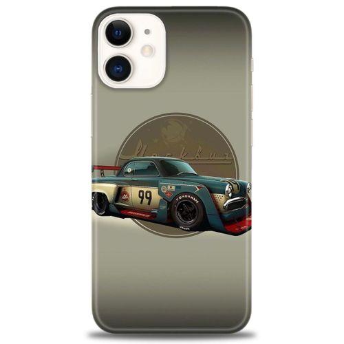 iPhone 12 Kılıf HD Baskılı Kılıf - Klasik Araba + Tam Ekran Koruyucu