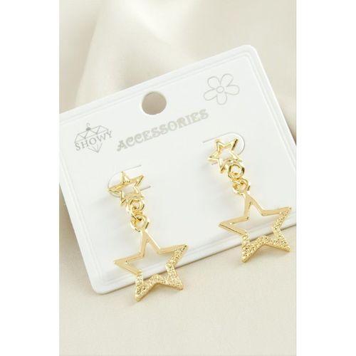 Yıldız Taşlı Metal Küpe