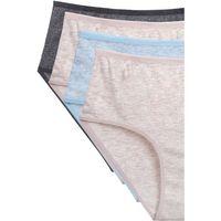 4'lü Yeni Seri Renkli Yüksek Bel Fitilli Ribana Bato Külot Pudra Gri Turquaz