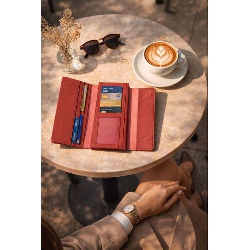 Hakiki Deri Mıknatıslı Kart Ve Telefon Bölmeli Unisex Cüzdan VS.BLKT.0939