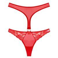 Kırmızı Dantelli Fantezi G String Külot