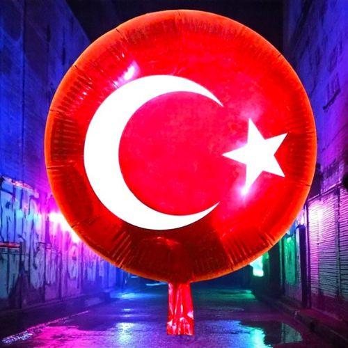 YÜKSEK KALİTE 46CM 9 ADET TÜRK BAYRAKLI BALON KIRMIZI TÜRK BAYRAKLI FOLYO BALON PARLAK METALİK BALON