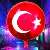 YÜKSEK KALİTE 46CM 9 ADET TÜRK BAYRAKLI BALON KIRMIZI TÜRK BAYRAKLI FOLYO BALON PARLAK METALİK BALON