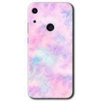 MRCİLETİSİM Huawei Y6s Kılıf Baskılı Kapak - Pembe-Duman + 5D Tam Kaplayan Cam