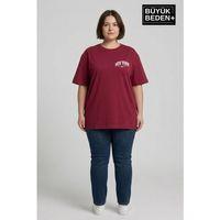 Süperlife Kadın Büyük Beden New York Baskılı 3xl-6xl Bisiklet Yaka Tshırt SPR25BTSK510-05