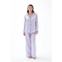 Kadın Lila Oversize Saten Pijama Takımı – Rahat Kesim Şık Ev Giyim Seti