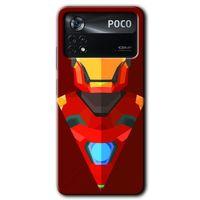 Poco x4 Pro Kılıf HD Desen Baskılı Arka Kapak + Temperli Cam - İron Man Çizim