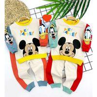 9-12-18-24 Ay Mickey Ve Arkadaşları Desenli Uzun Kollu Sweat 2li Kız Erkek Bebek Takımı Mavi