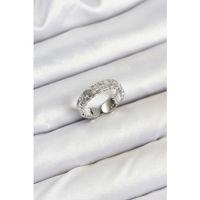 Pirinç Gümüş Renk Zirkon Taşlı Sırım Kadın Yüzük