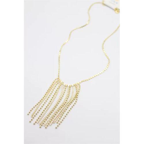 Ezme Zincir Sallantılı Kolye - Altın