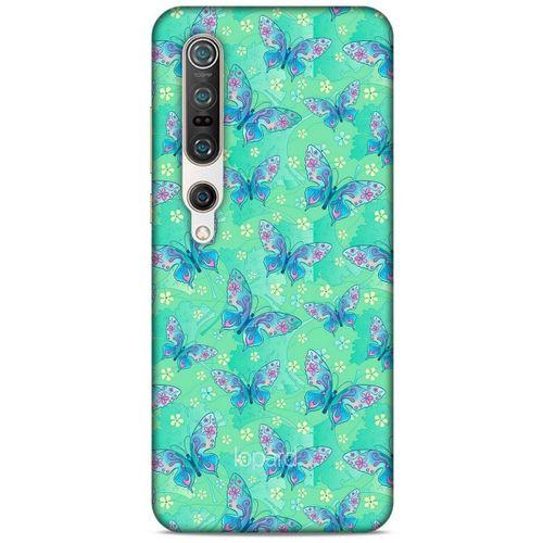 Xiaomi Mi 10 Pro Kılıf Kelebek Etkisi (10) Full Koruma Kılıfı Fuşya Yeşil