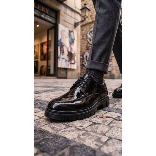 BA0237 Bağcıklı Rugan Klasik Yüksek Taban Casual Erkek Ayakkabı