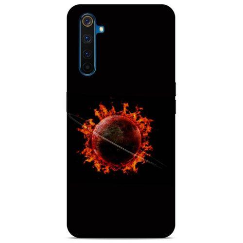 Lopard Oppo Realme 6 Uyumlu Kılıf FireX (47) Crystal Flex Kılıf Satürn Ateşi