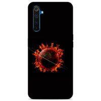 Lopard Oppo Realme 6 Uyumlu Kılıf FireX (47) Crystal Flex Kılıf Satürn Ateşi