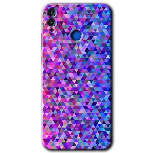 Honor 8x HD Baskılı Kılıf + 9D Tam Ekran Koruyucu - Pixel Mozaik