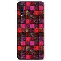 Samsung Galaxy A70 Kılıf Patchwork (22) Tam Koruma Kılıfı Fuşya Bordo