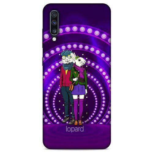 Samsung Galaxy A70 Kılıf FunnyMaX (33) Hybrid Kılıf Mor Tavşan