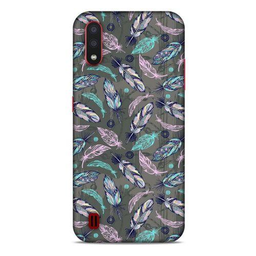 Samsung Galaxy A01 Kılıf Desenli Özel Seri Tüyler (6) Silikon Kılıf