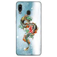 Samsung Galaxy A20 Kılıf Dragons (29) Arka Koruma Kılıfı Tatoo Mavi Ejderha