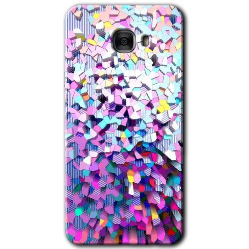Galaxy C9 Pro Kılıf HD Desen Baskılı Arka Kapak - Mosaic Fragments Colorfull + Kırılmaz Cam