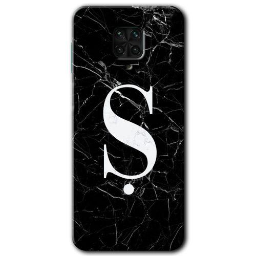 Xiaomi Redmi Note 9 Pro Kılıf Baskılı Arka Kapak - Siyah Mermer Desenli Ş Harfi +Tam Ekran Koruyucu