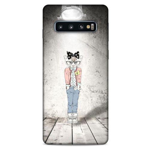 Samsung Galaxy S10 Kılıf FunnyMaX (39) Liquid Crystal Kılıf Açık Gri Kedl